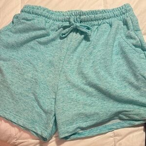 Women's Athletic Aqua Blue Shorts Large